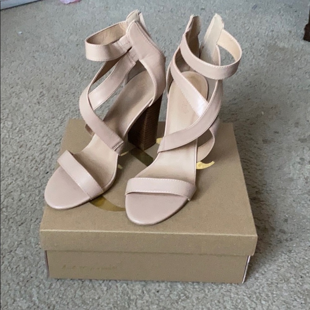 Tan strapy Charlotte Russe heels